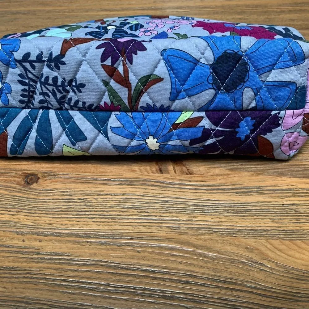 Vera Bradley Blue and Purple Floral Cosmetic Bag